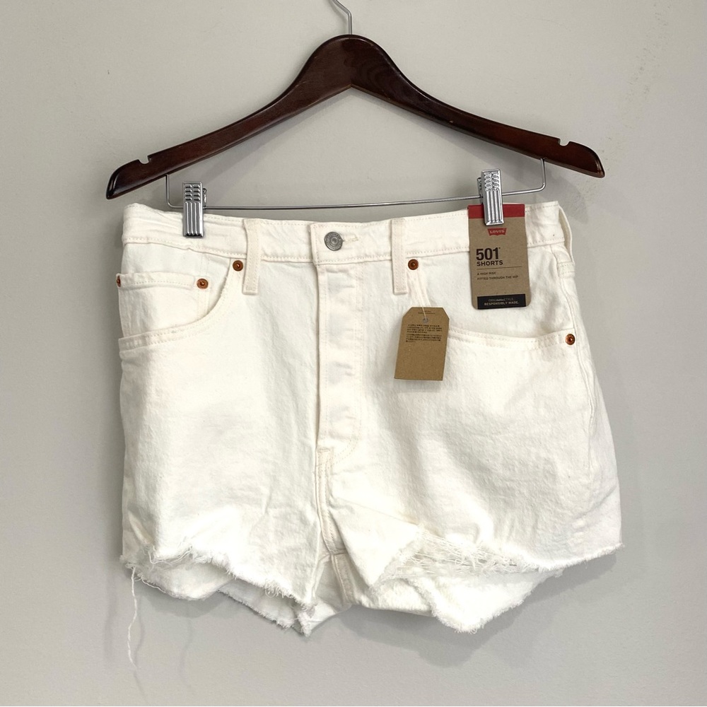 Levi's White 501 Denim Jean Shorts